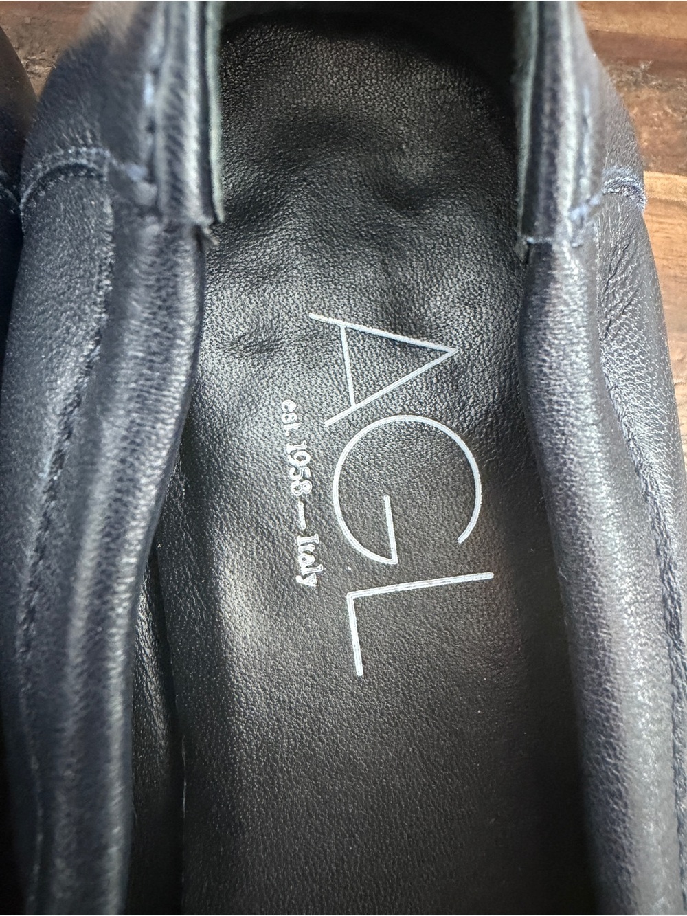 AGL Monika Cap Toe Ballet Flat Womens 8 / 38.5 Classic Leather Made in Italy - Picture 3 of 7